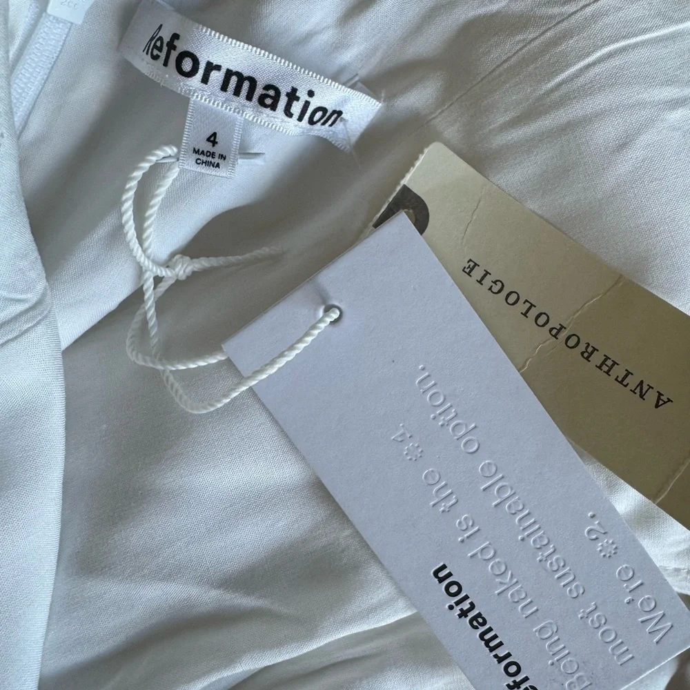 NWT Reformation Magnolia White Linen Midi Dress - Picture 3 of 3